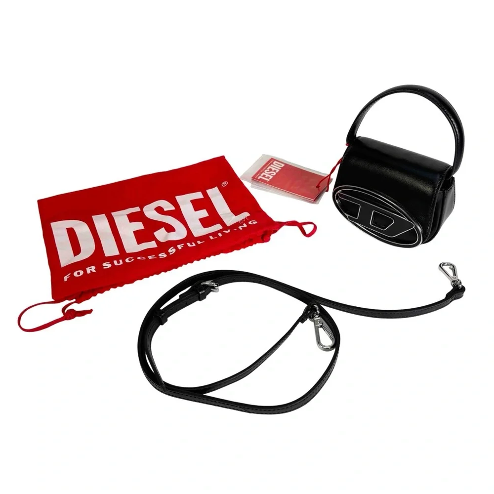 Diesel X08709 PR818 T8013 Mini Nappa Leather Shoulder Bag - Black - Picture 2 of 15